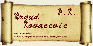Mrgud Kovačević vizit kartica